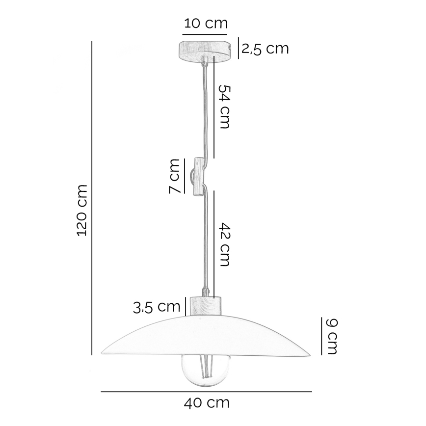 ONLI - Luster na sajli OHANA 1xE27/22W/230V hrast