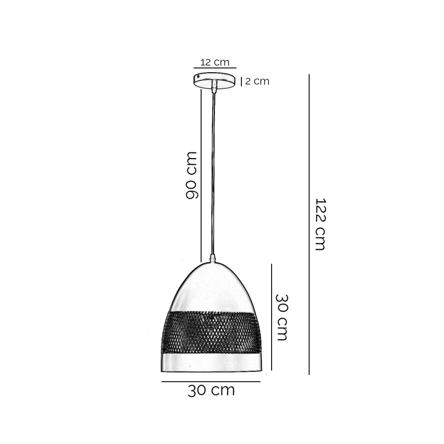 ONLI - Luster na sajli POLLY 1xE27/22W/230V crno
