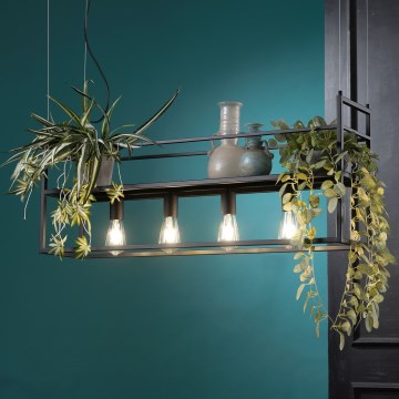 ONLI - Luster na sajli sa policom JEFFER 4xE27/22W/230V crno