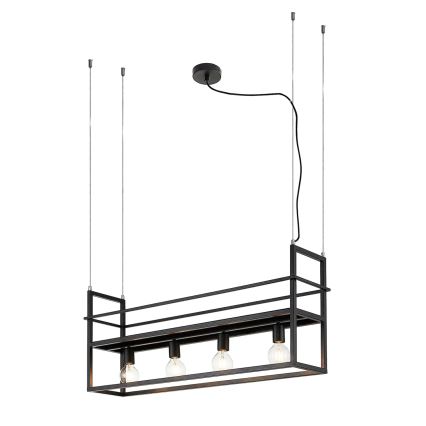 ONLI - Luster na sajli sa policom JEFFER 4xE27/22W/230V crno