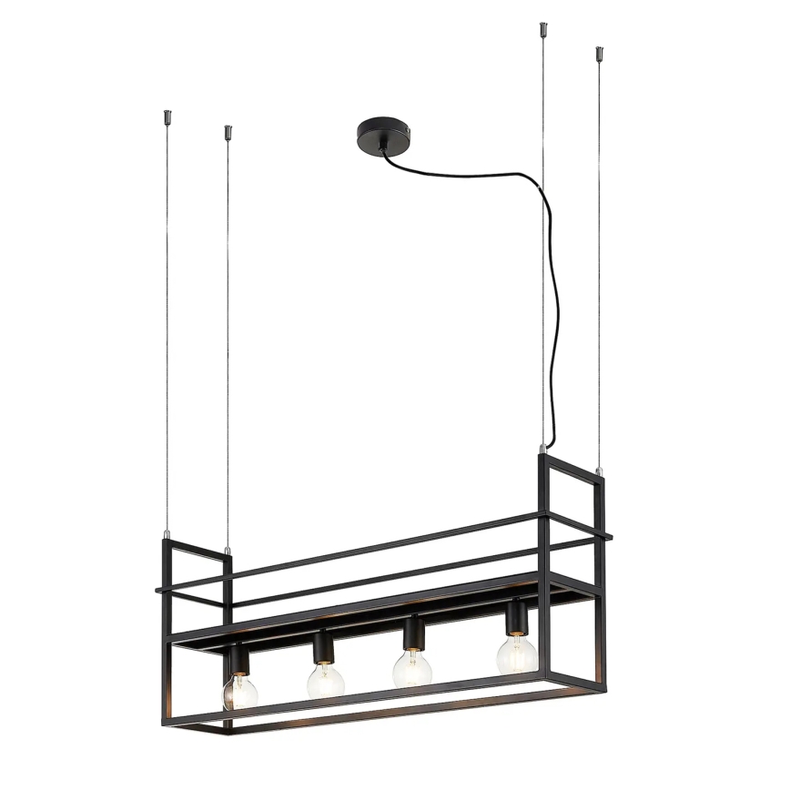 ONLI - Luster na sajli sa policom JEFFER 4xE27/22W/230V crno