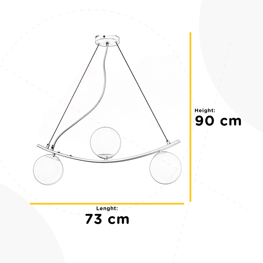 ONLI - Luster na sajli TRIO 3xE14/6W/230V crno