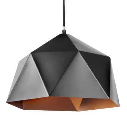 ONLI - Luster na sajli YONG 1xE27/22W/230V crno pr. 38 cm