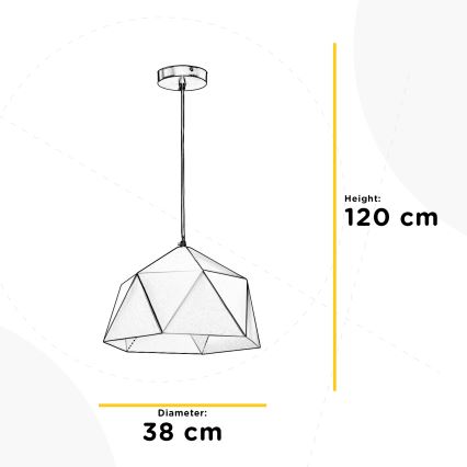 ONLI - Luster na sajli YONG 1xE27/22W/230V crno pr. 38 cm