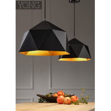 ONLI - Luster na sajli YONG 1xE27/22W/230V crno pr. 46 cm