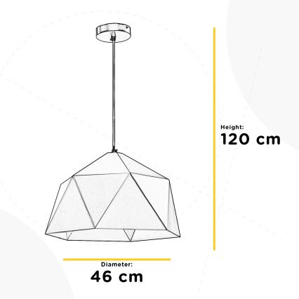 ONLI - Luster na sajli YONG 1xE27/22W/230V crno pr. 46 cm