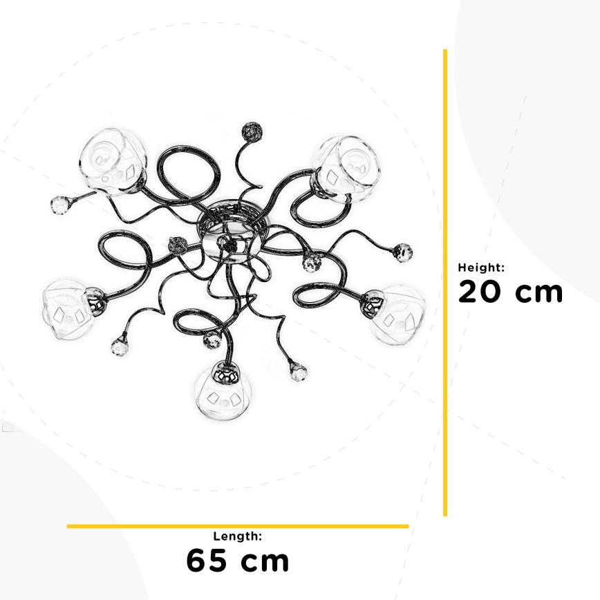 ONLI - Nadgradni luster WENDY 5xE14/6W/230V sjajni krom