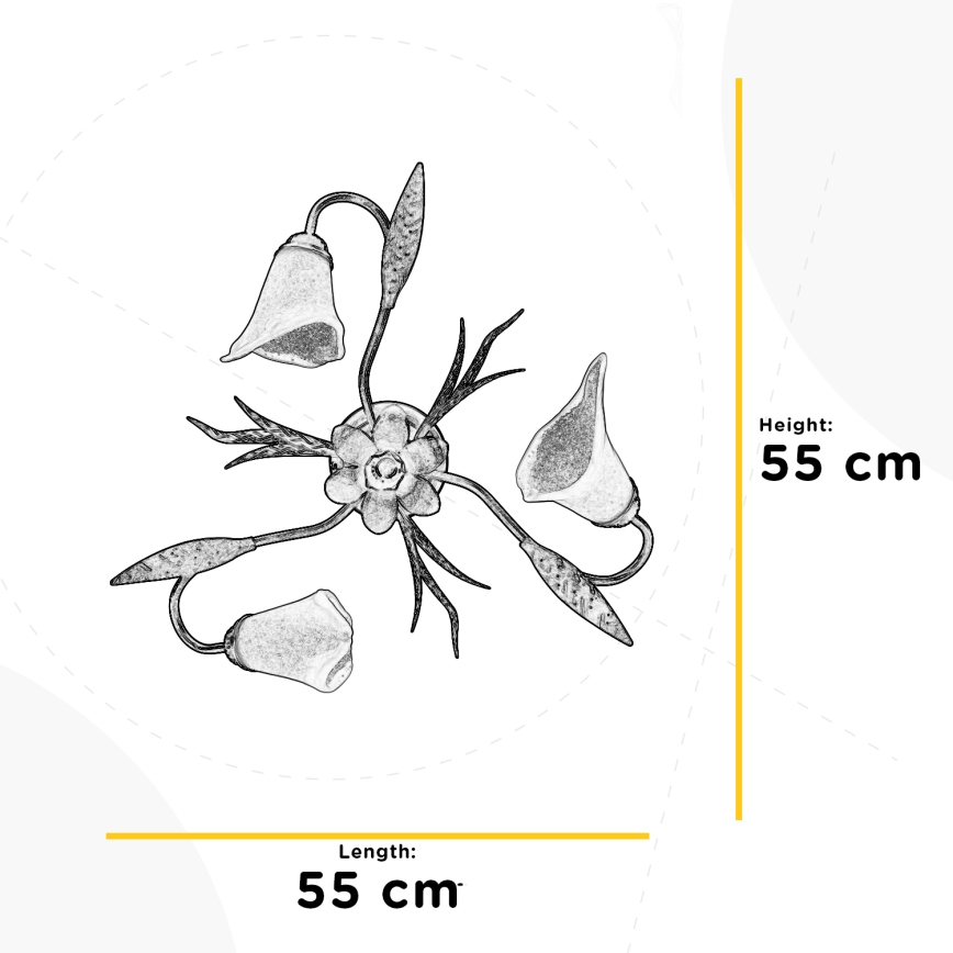 ONLI - Plafonjera ALGA 3xE14/6W/230V bronzana