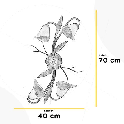 ONLI - Plafonjera ALGA 4xE14/6W/230V bronzana