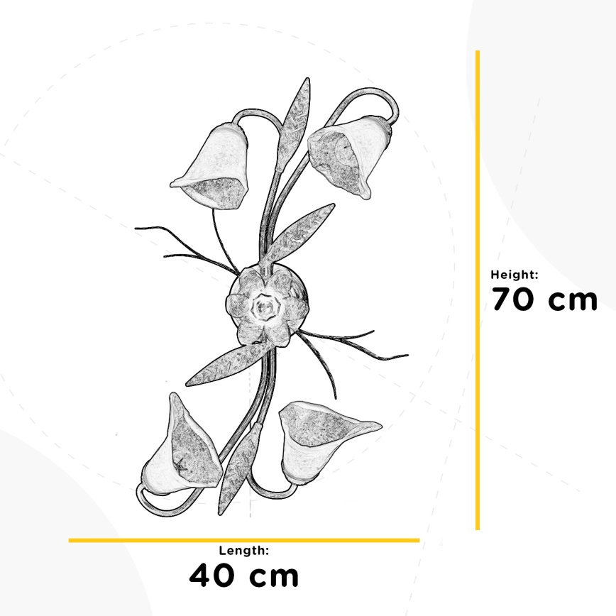 ONLI - Plafonjera ALGA 4xE14/6W/230V bronzana