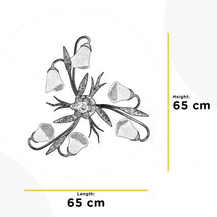 ONLI - Plafonjera ALGA 6xE14/6W/230V bronzana