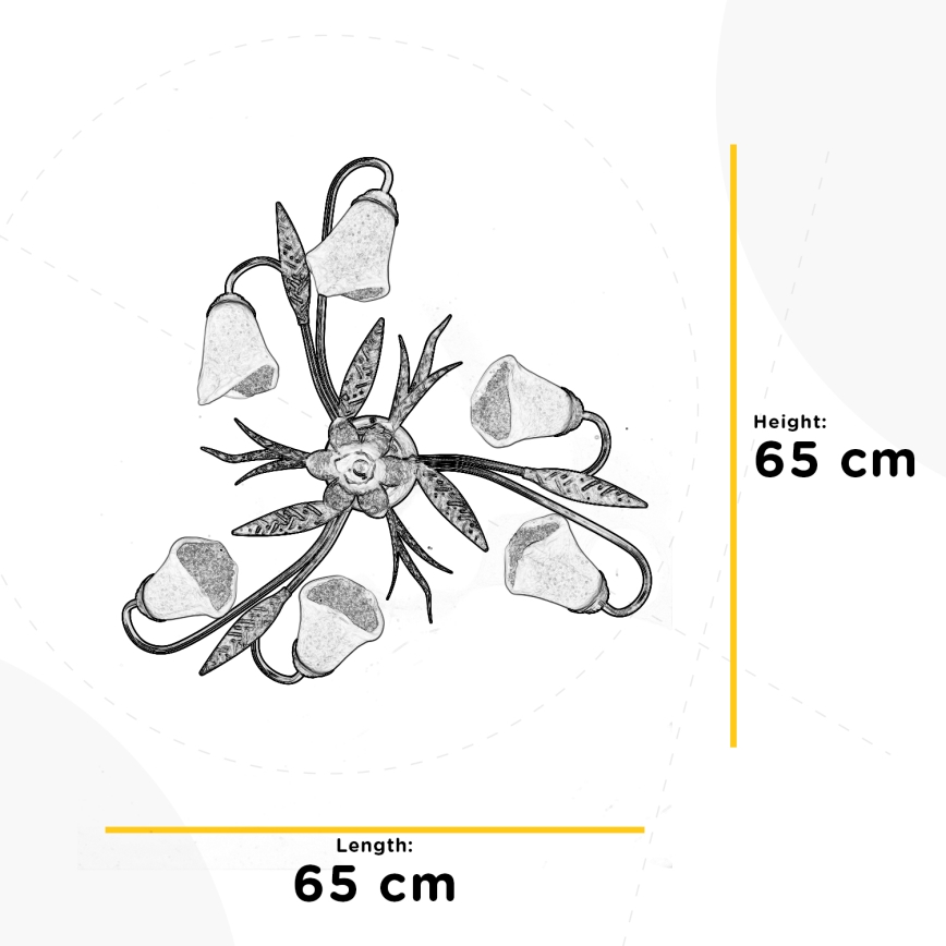 ONLI - Plafonjera ALGA 6xE14/6W/230V bronzana