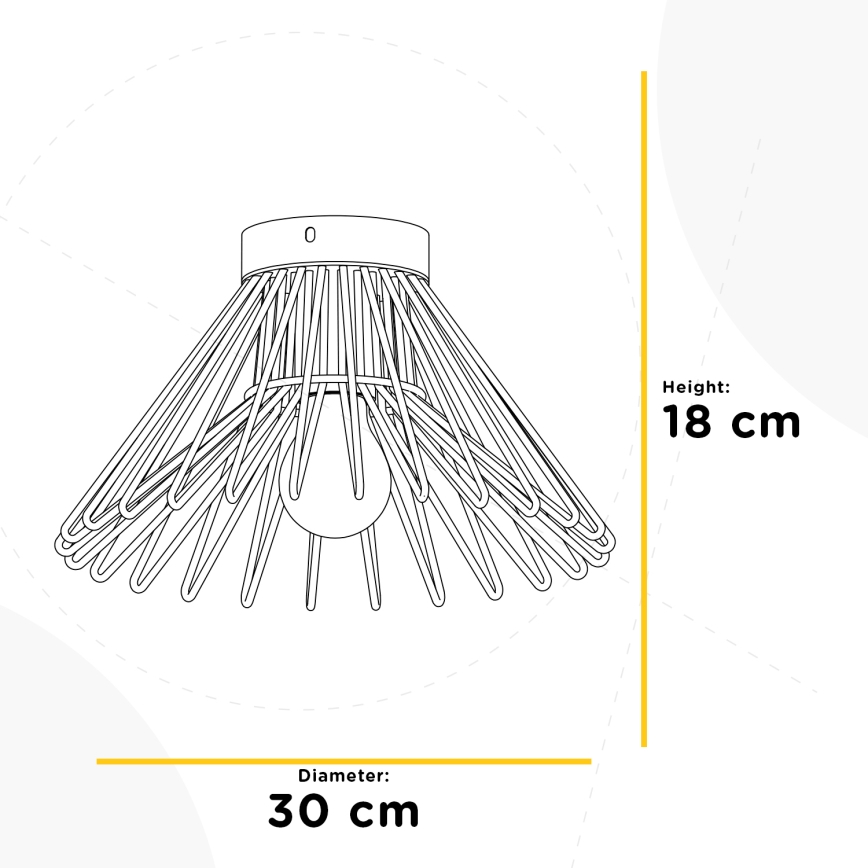 ONLI - Plafonjera DUCCIO 1xE27/22W/230V pr. 30 cm crno