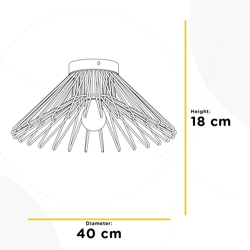 ONLI - Plafonjera DUCCIO 1xE27/22W/230V pr. 40 cm crno