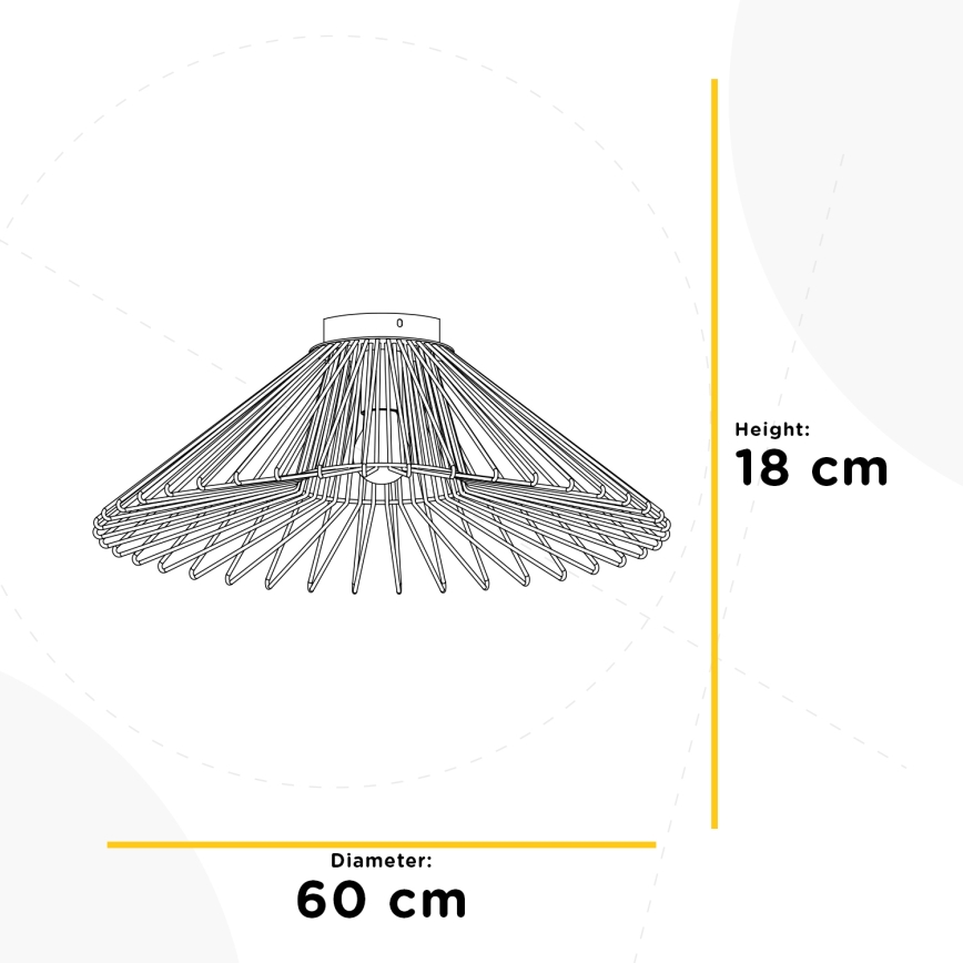 ONLI - Plafonjera DUCCIO 1xE27/22W/230V pr. 60 cm crno
