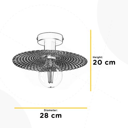 ONLI - Plafonjera GOLDEN 1xE27/22W/230V pr. 28 cm zlatna/crno