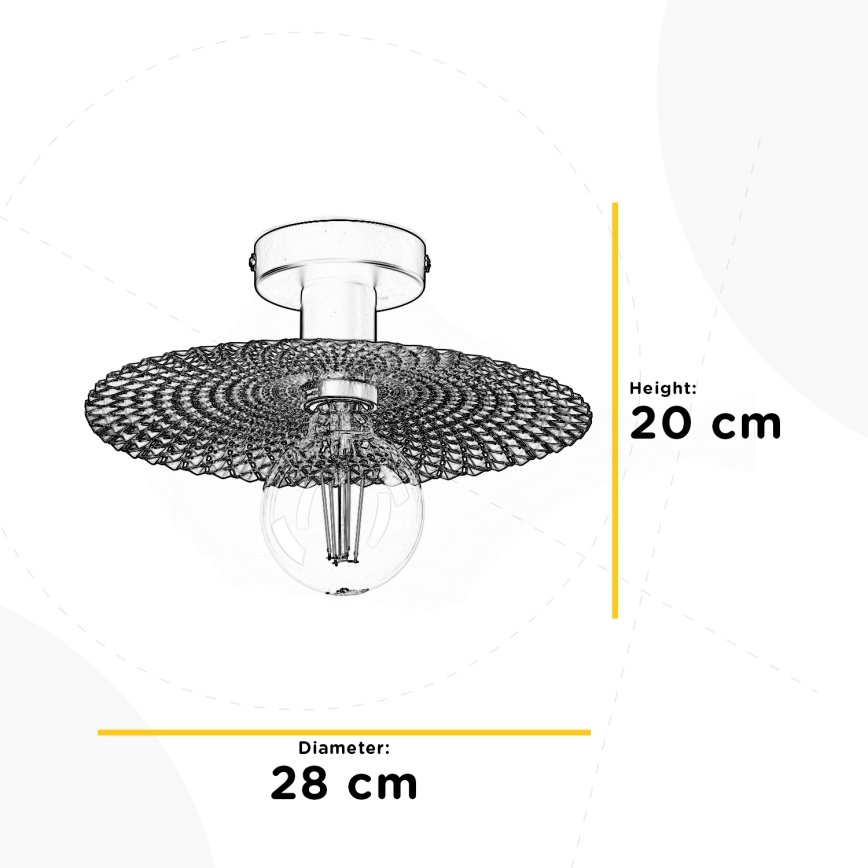 ONLI - Plafonjera GOLDEN 1xE27/22W/230V pr. 28 cm zlatna/crno