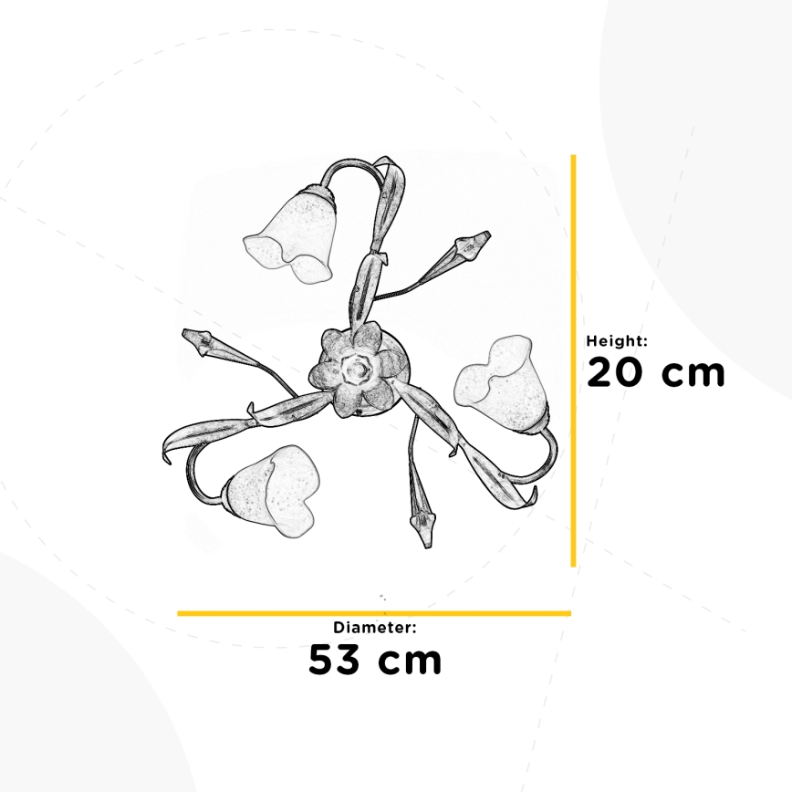 ONLI - Plafonjera LUCREZIA 3xE14/6W/230V bronzana