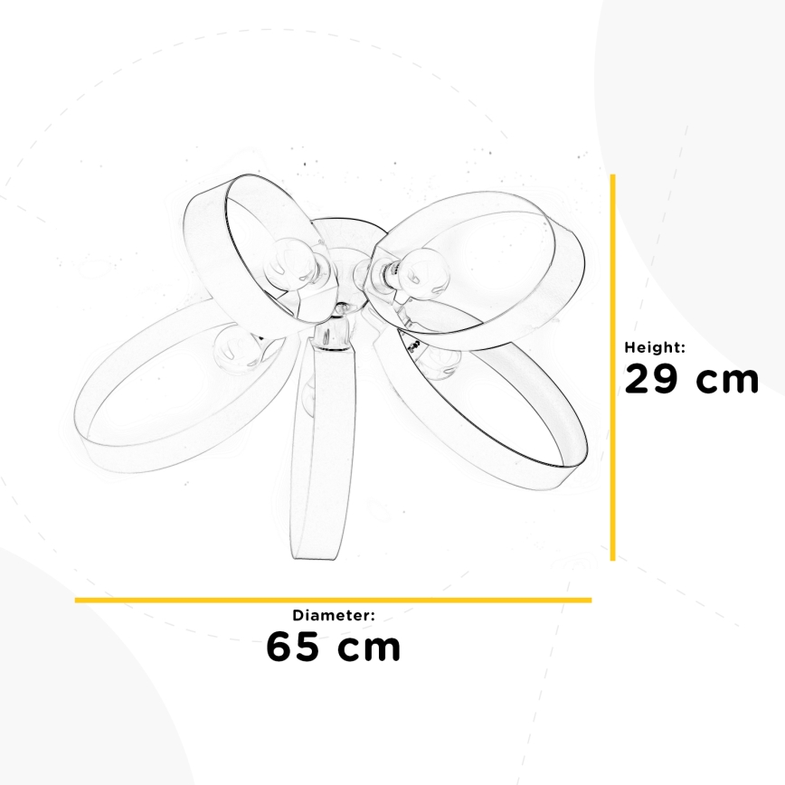 ONLI - Plafonjera SERENA 5xE14/6W/230V crno