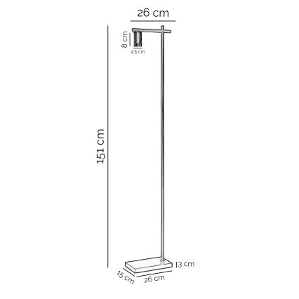 ONLI - Podna lampa CROSS 1xE27/22W/230V crno/mesing