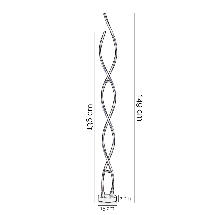 ONLI - Podna LED lampa DNA LED/24W/230V 4000K srebrno