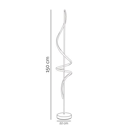 ONLI - Podna LED lampa TWIST LED/24W/230V 4000K crno