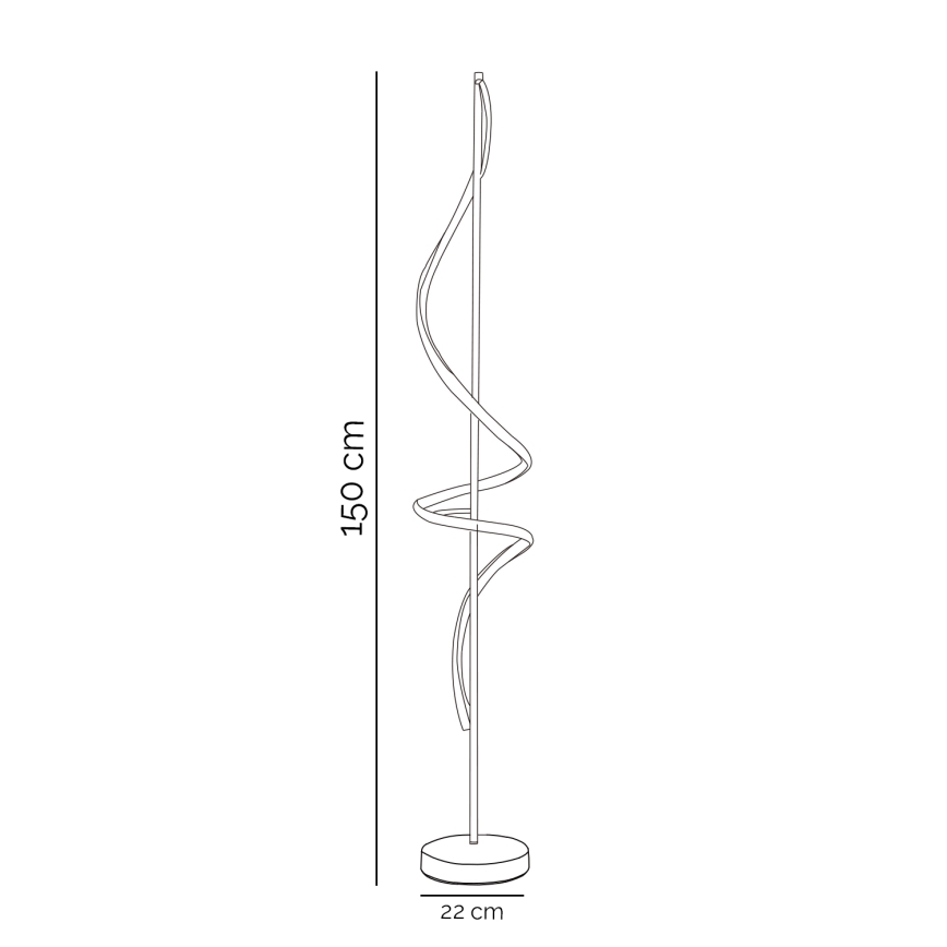 ONLI - Podna LED lampa TWIST LED/24W/230V 4000K crno
