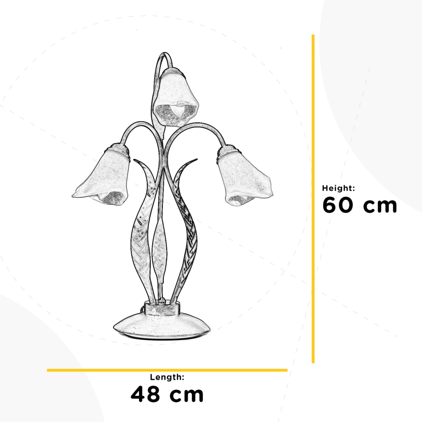 ONLI - Stona lampa ALGA 3xE14/6W/230V 61 cm bronzana