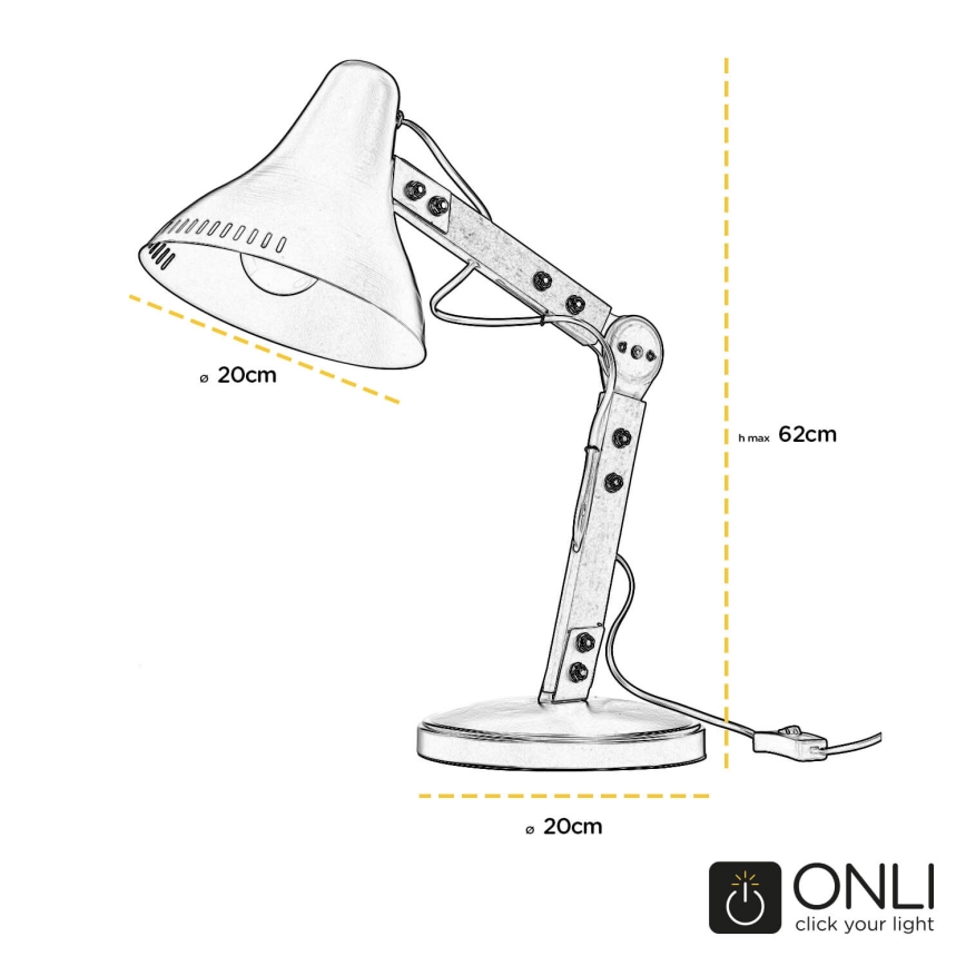 ONLI - Stona lampa ARCHITETTO 1xE27/22W/230V 62 cm sivo/braon