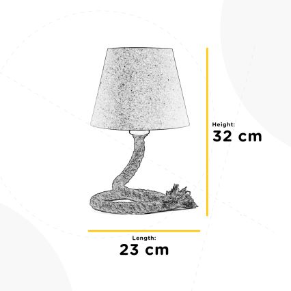 ONLI - Stona lampa CORDA 1xE27/22W/230V 32 cm bež