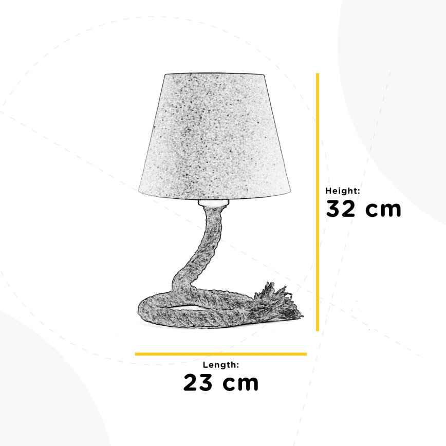 ONLI - Stona lampa CORDA 1xE27/22W/230V 32 cm bež