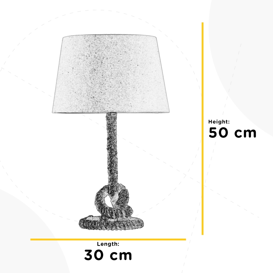 ONLI - Stona lampa CORDA 1xE27/22W/230V 50 cm bež