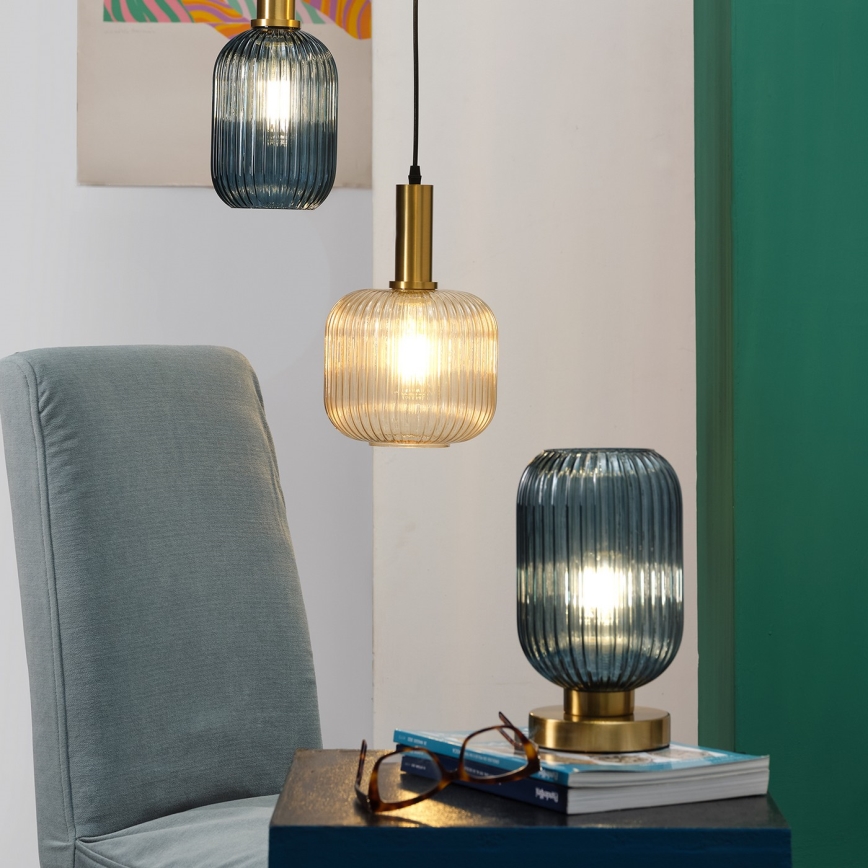 ONLI - Stona lampa DOROTY 1xE27/22W/230V plava/zlatna