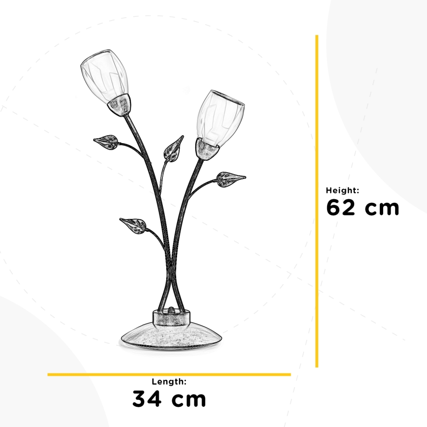 ONLI - Stona lampa LILIANA 2xE14/6W/230V 60 cm