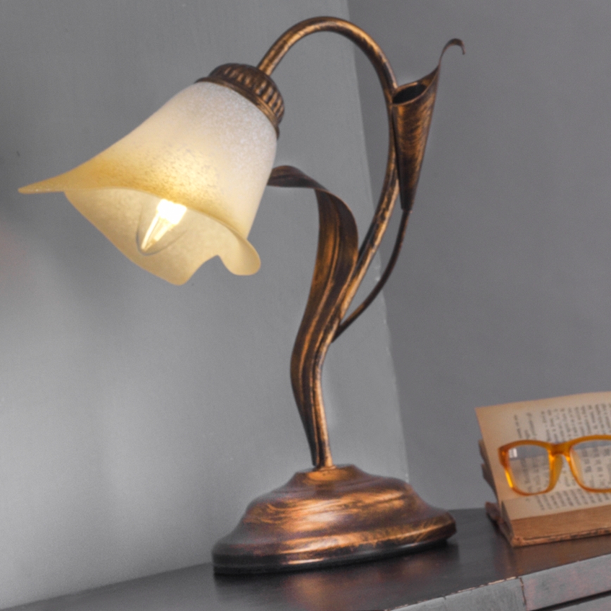 ONLI - Stona lampa LUCREZIA 1xE14/6W/230V bronzana