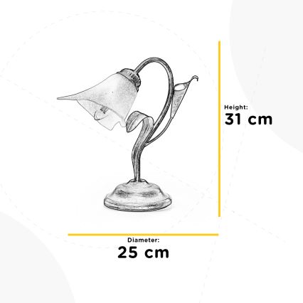 ONLI - Stona lampa LUCREZIA 1xE14/6W/230V bronzana