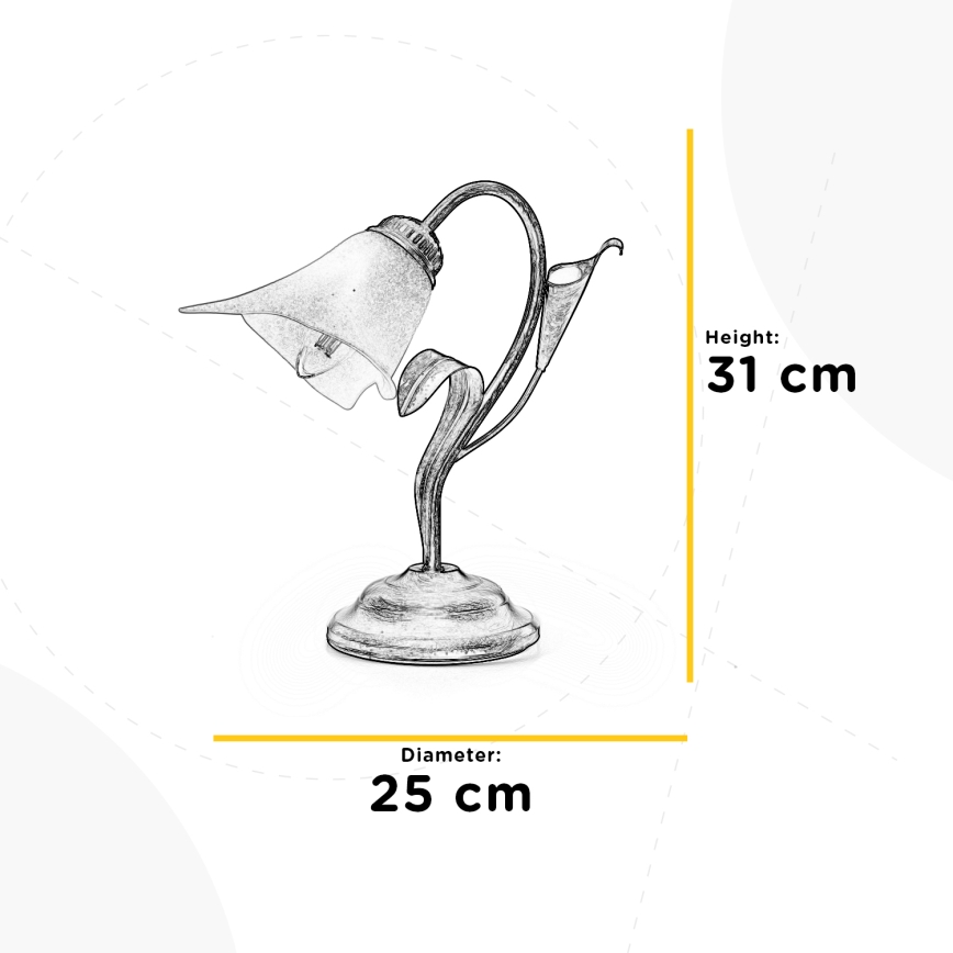 ONLI - Stona lampa LUCREZIA 1xE14/6W/230V bronzana