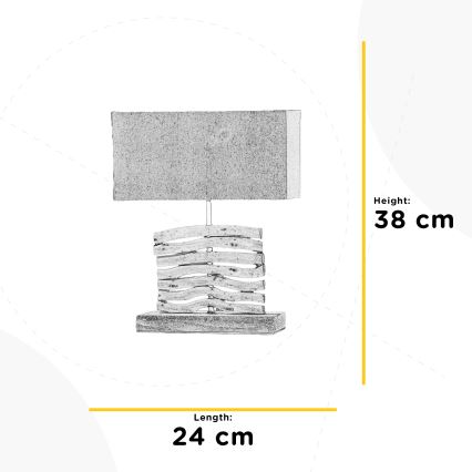 ONLI - Stona lampa MARICA 1xE27/22W/230V bež 38 cm