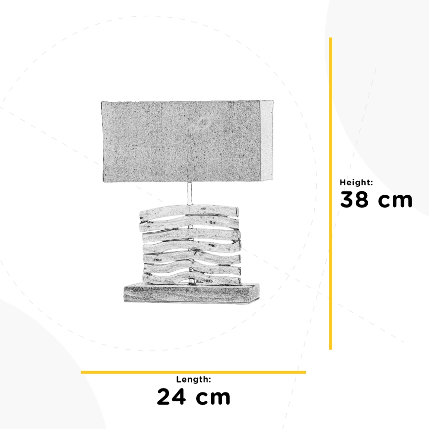 ONLI - Stona lampa MARICA 1xE27/22W/230V bež 38 cm
