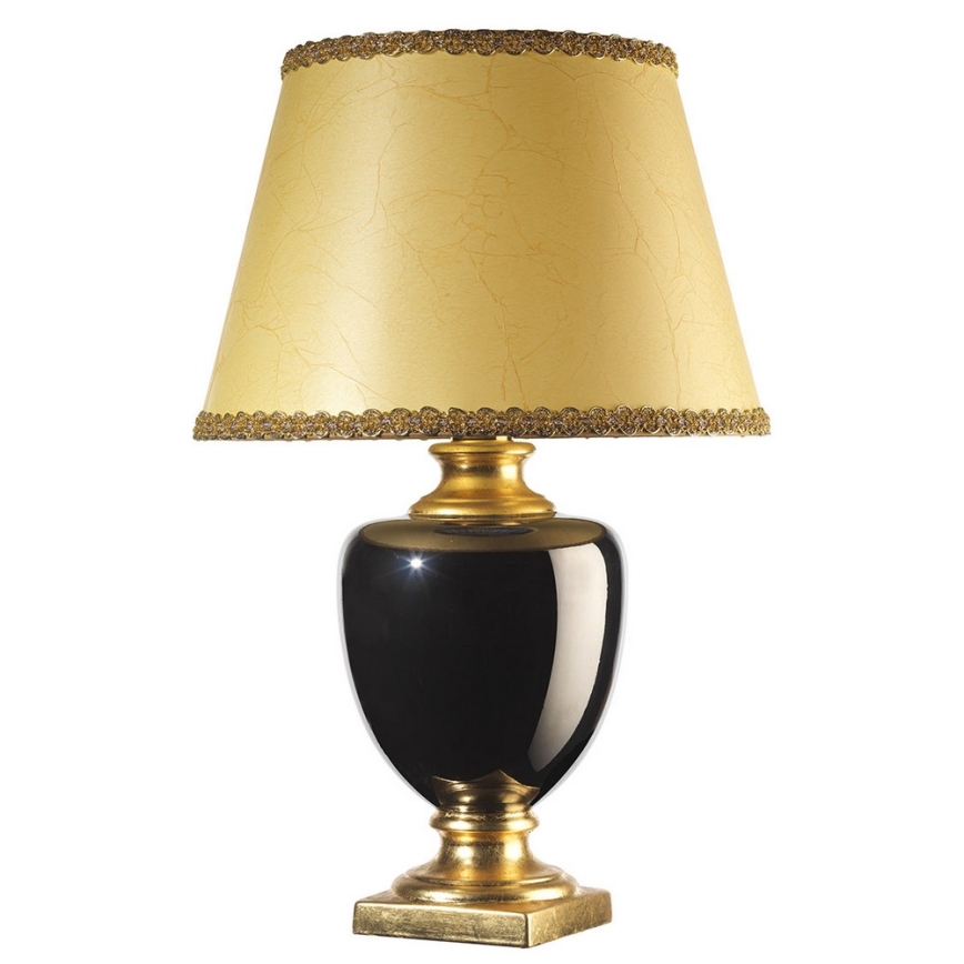 ONLI - Stona lampa MOZART 1xE27/22W/230V crno/zlatna 75 cm