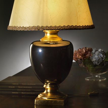 ONLI - Stona lampa MOZART 1xE27/22W/230V crno/zlatna 75 cm