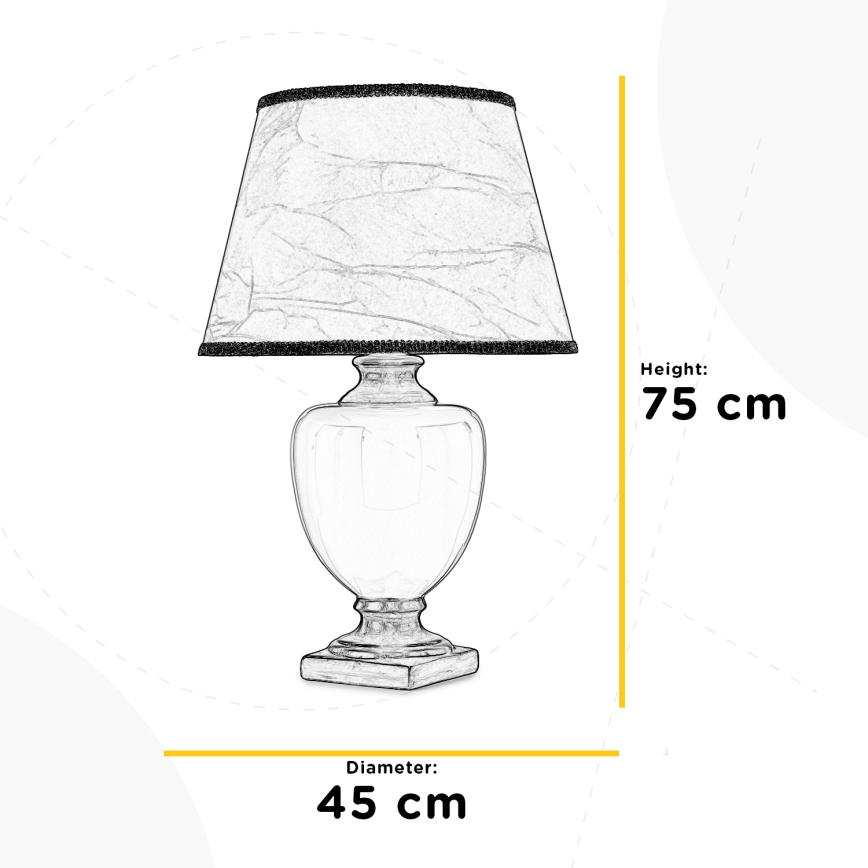 ONLI - Stona lampa MOZART 1xE27/22W/230V crno/zlatna 75 cm