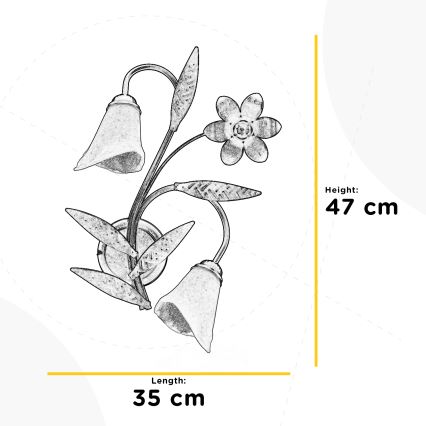 ONLI - Zidna lampa ALGA 2xE14/6W/230V bronzana
