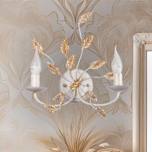 ONLI - Zidna lampa COLLANA 1xE14/6W/230V bela/zlatna