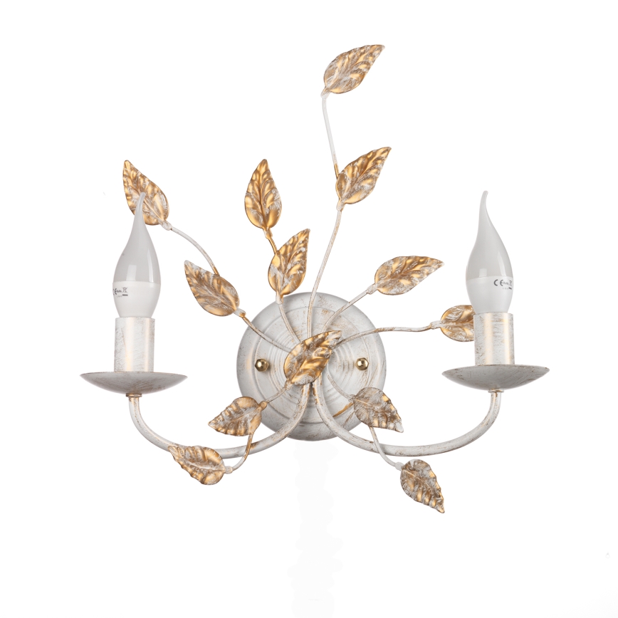 ONLI - Zidna lampa COLLANA 1xE14/6W/230V bela/zlatna