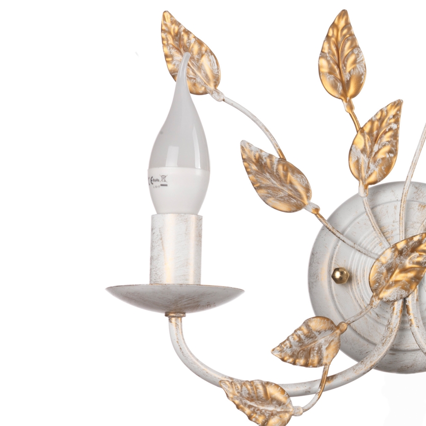 ONLI - Zidna lampa COLLANA 1xE14/6W/230V bela/zlatna