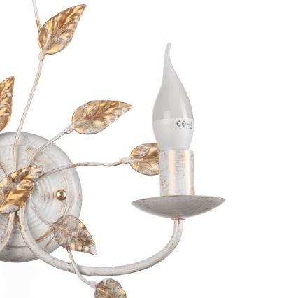 ONLI - Zidna lampa COLLANA 1xE14/6W/230V bela/zlatna