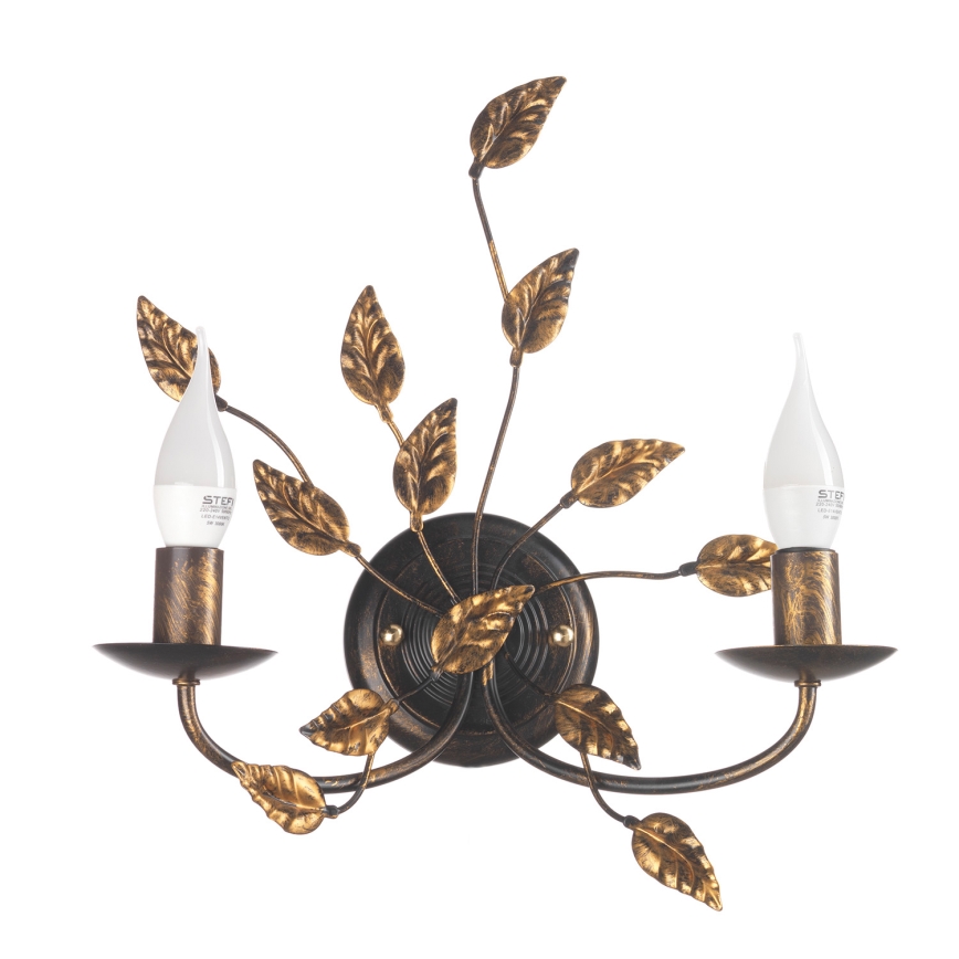 ONLI - Zidna lampa COLLANA 1xE14/6W/230V bronzana/zlatna