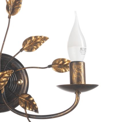 ONLI - Zidna lampa COLLANA 1xE14/6W/230V bronzana/zlatna