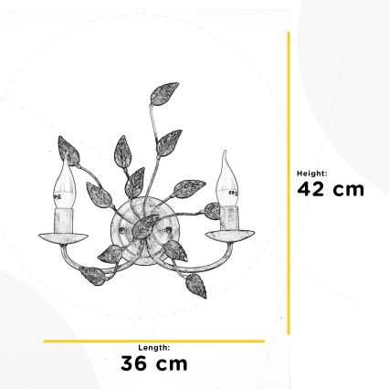ONLI - Zidna lampa COLLANA 1xE14/6W/230V bronzana/zlatna